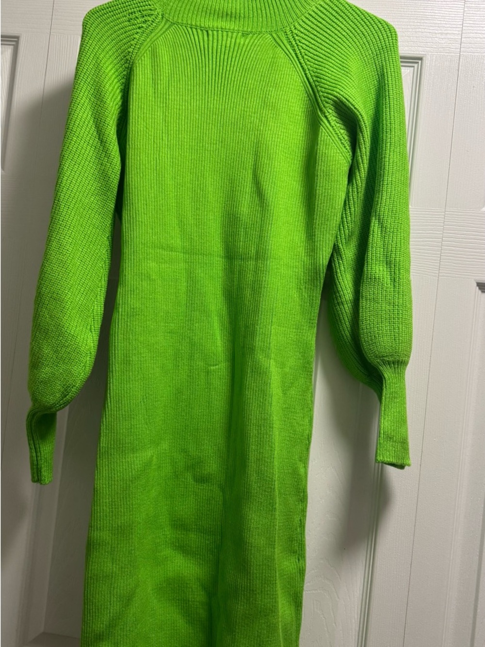 Fashion Nova Neon Green Ribbed Sweater Mini Dress - Picture 8 of 8